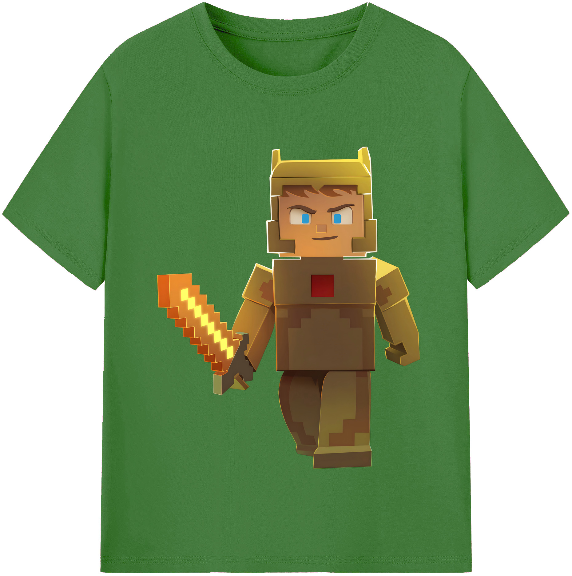 （画像用） マインクラフト ブロックの世界 Minecraft MC Block world レディースカジュアルプリントTシャツ（綿100％）